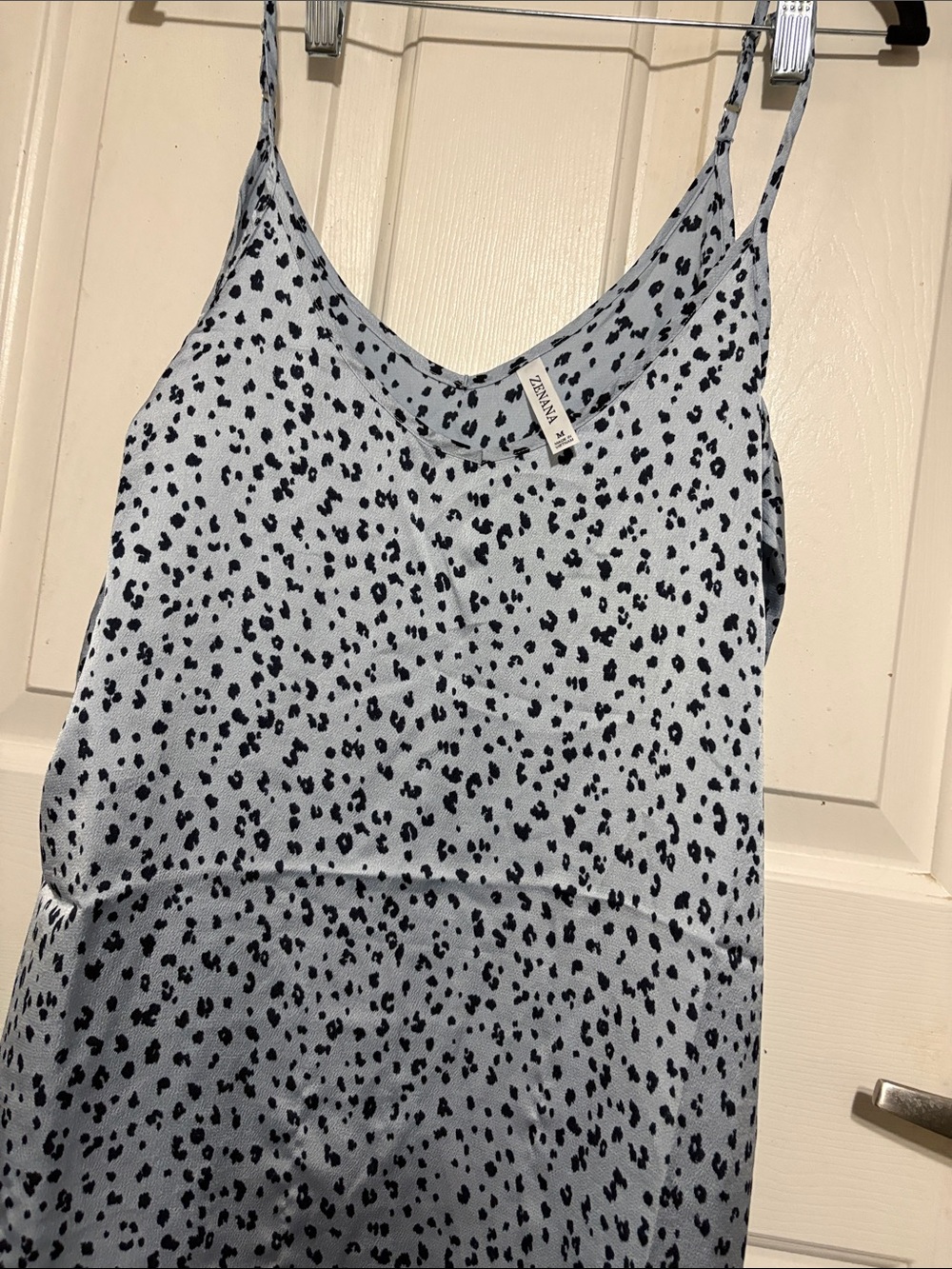 Zara Light Blue Animal-Print Slip Tunic